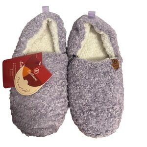Everfoams Purple Soft Curly Fleece Memory Foam Slippers Women’s Size 11/12